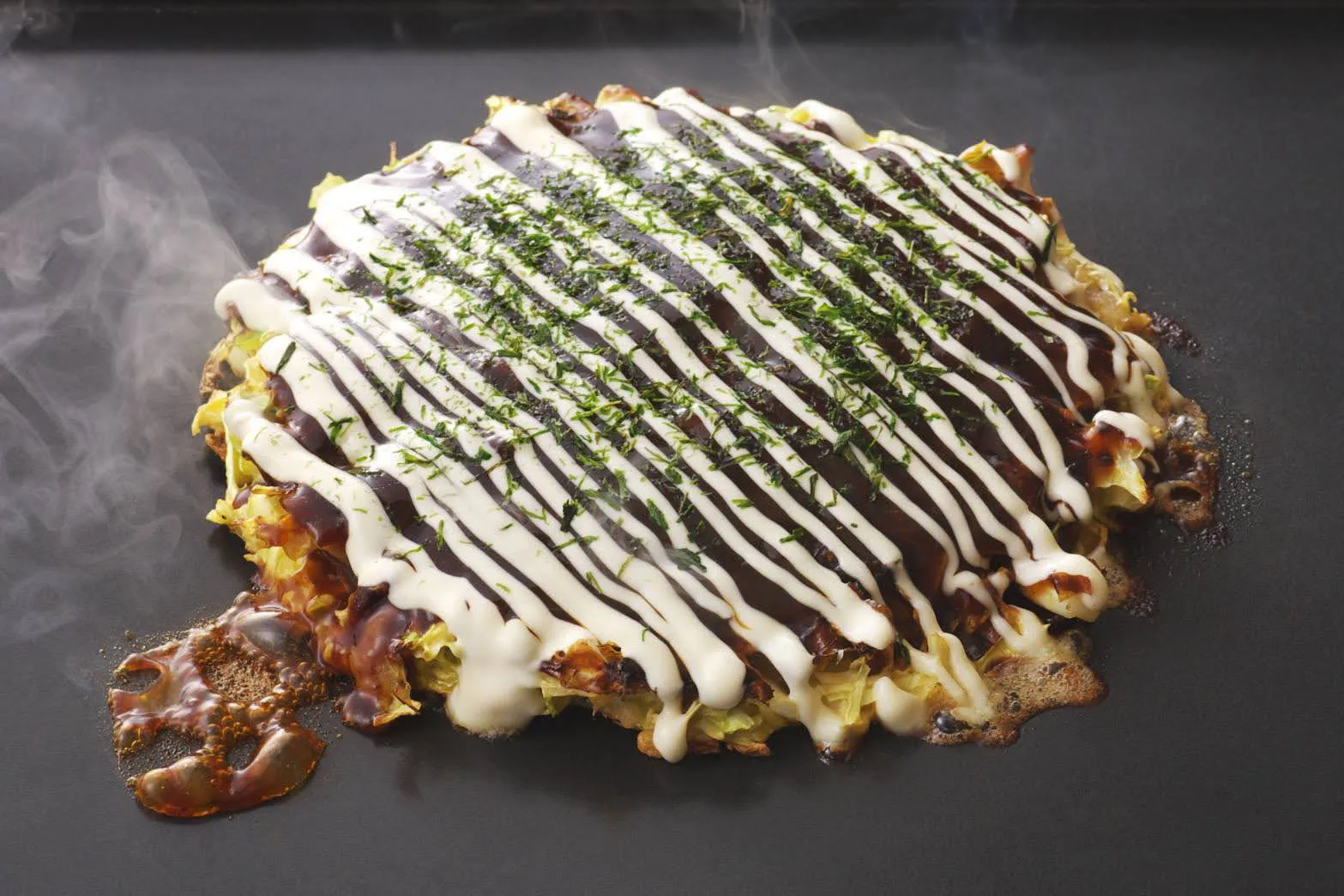 お好み焼きは、塩で完成する。